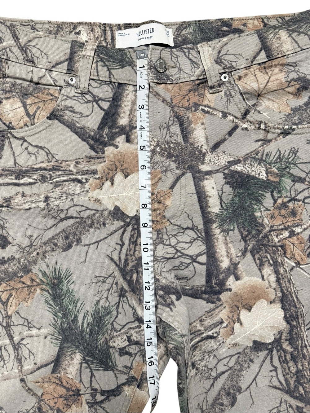 NWOT Hollister Women’s Super Baggy Camo Jeans 33x32 Woodland Wide Leg Y2K - Picture 7 of 11